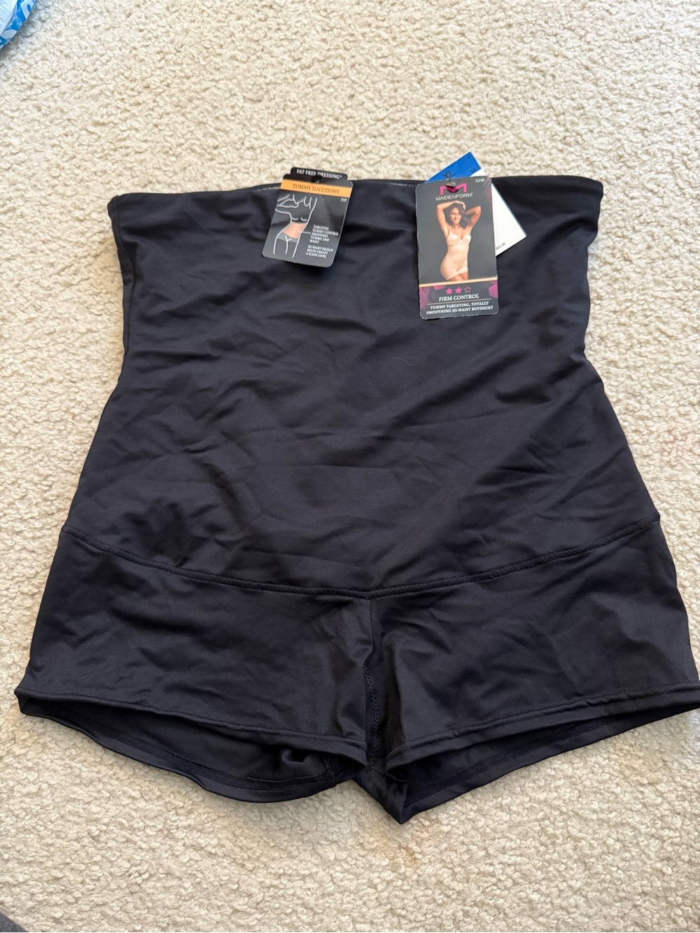 Maidenform Black High-Waist Shaping Bike Shorts